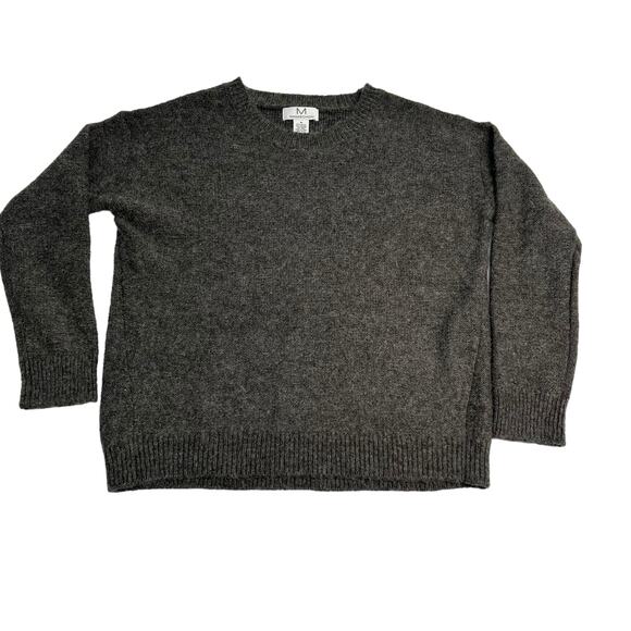 Magaschoni Mohair Wool Sweater Gray Marled Long Sleeve Crewneck Size M Warm Cozy - Picture 7 of 11